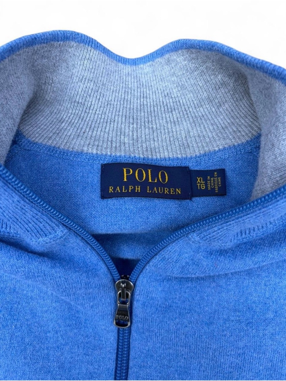Polo Ralph Lauren men’s XL blue full zip-up long sleeve sweater